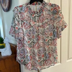 LOFT Multicolor Floral Blouse